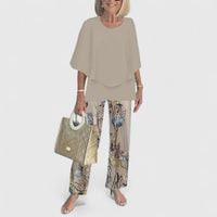 Completo due pezzi da donna in velluto senza maniche aderente con bottoni elegante  