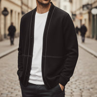 Elegant Men's Cardigan Without Collar