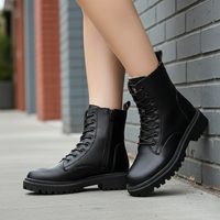 Women's Winter Lace-Up Ankle Boots with Platform Sole