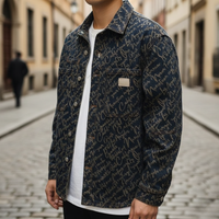 Giacca in denim da uomo con stampa