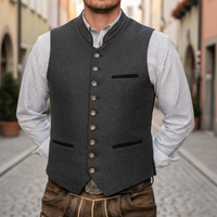 Vest til mænd med denimkrave