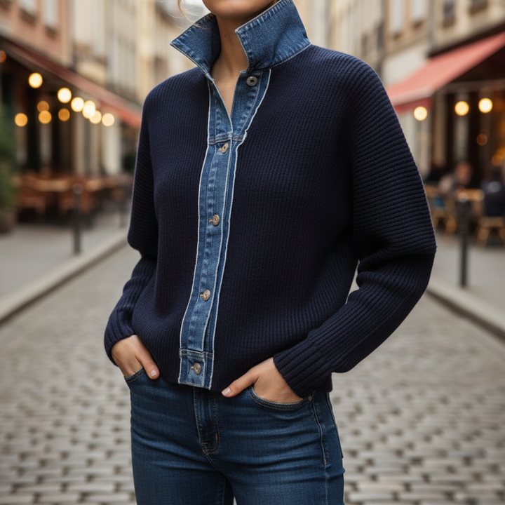 Sweater med høj hals til kvinder