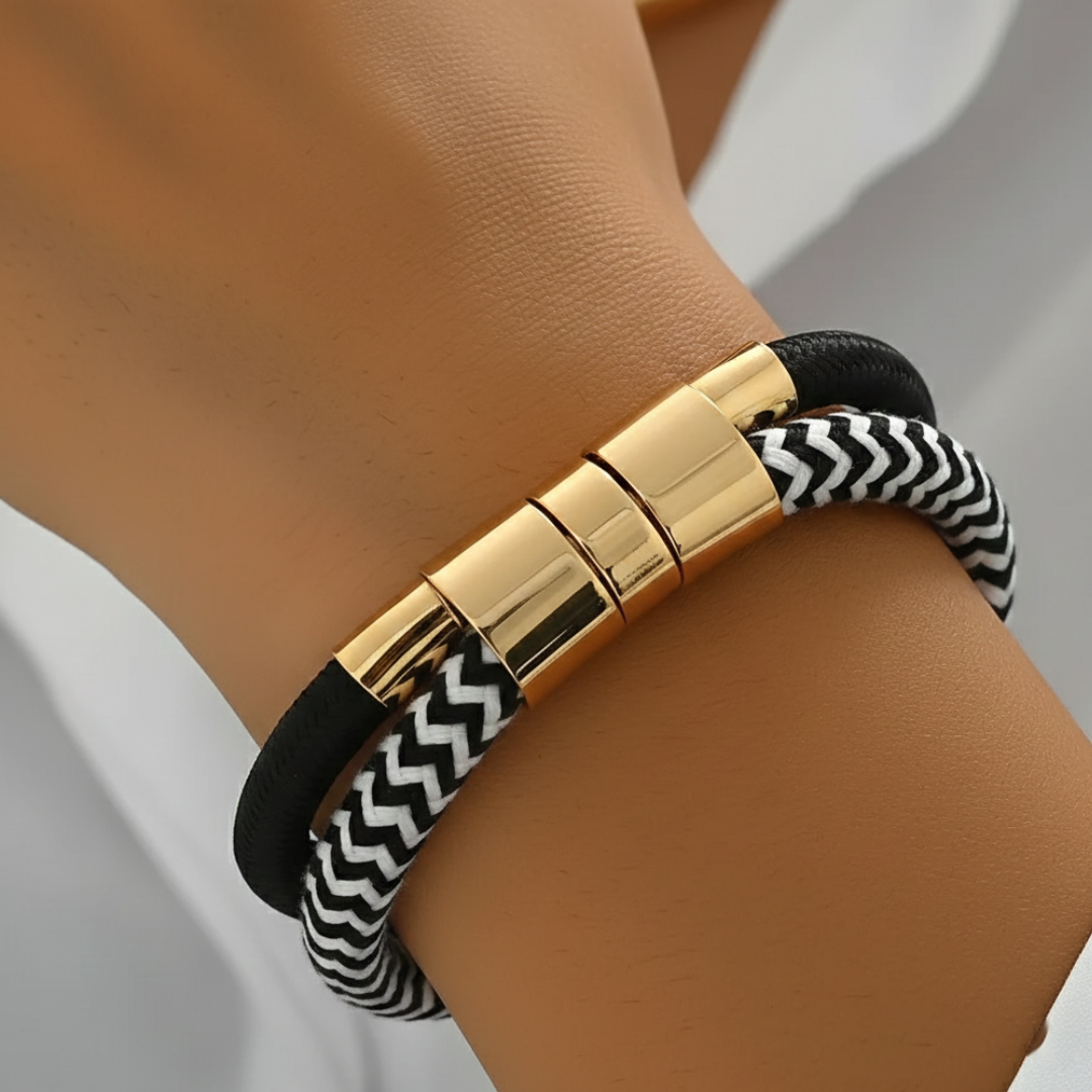 Set Necklace and Bracelet for Women with Tubular Elements