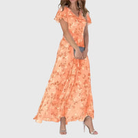 Women's Velvet Floral Dress | Elegant Sleeveless Slim Fit Evening Gown