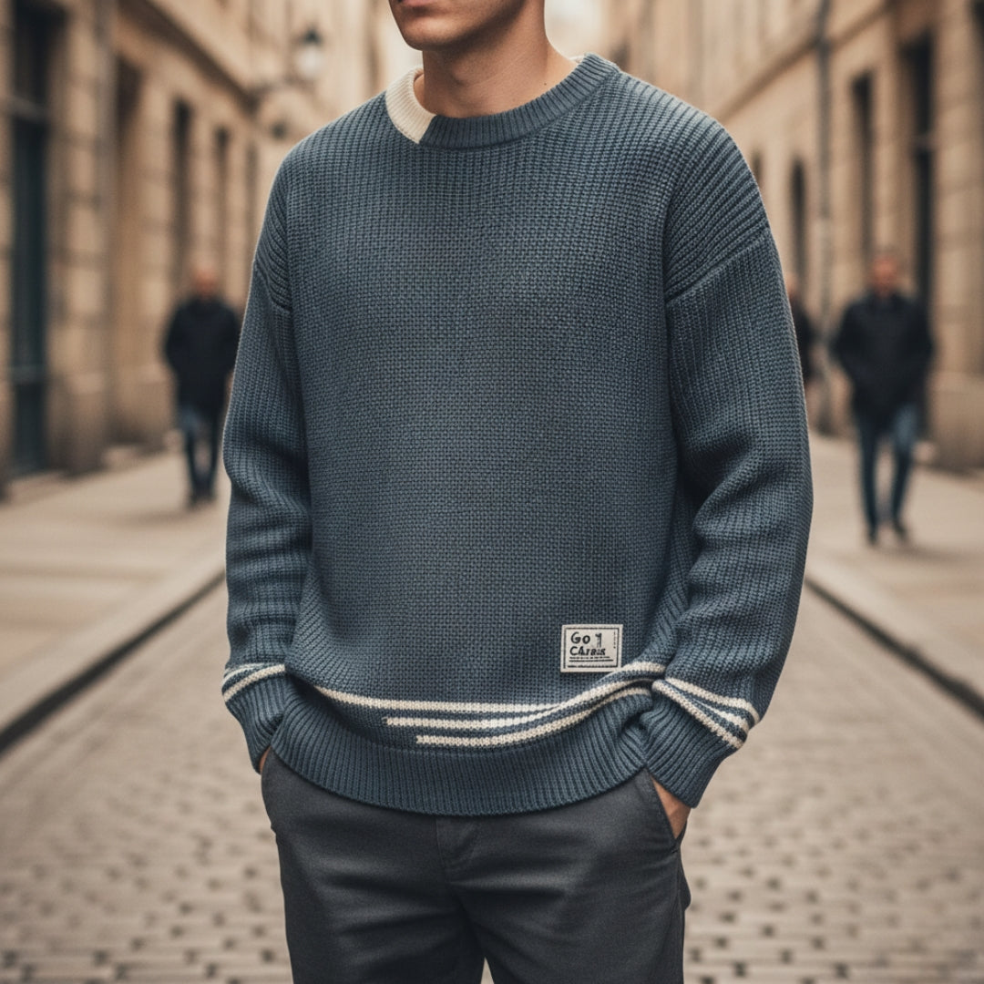 Casual Ribbed Crewneck Sweater
