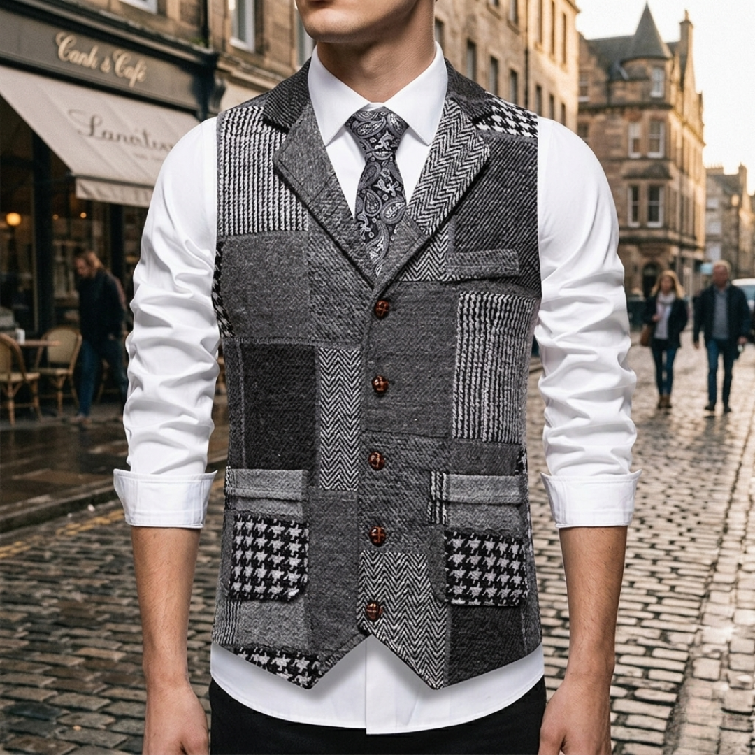 Elegant Slim Fit Tweed Men&