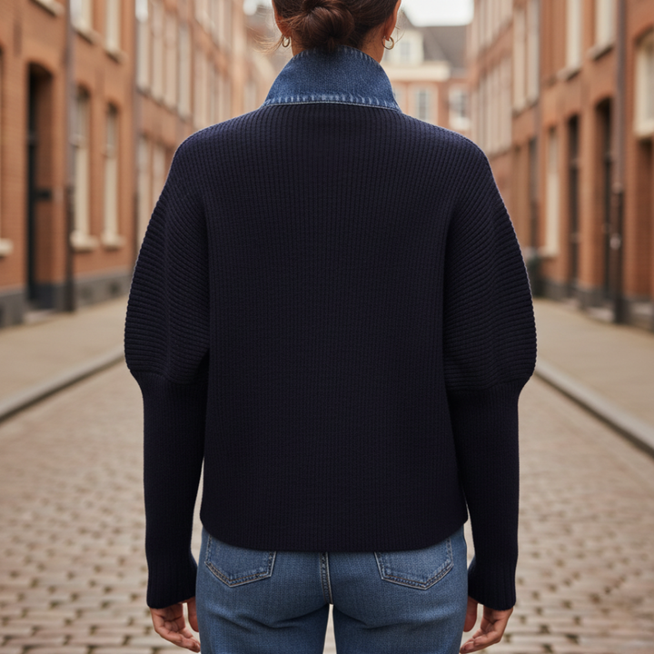 Sweater med høj hals til kvinder