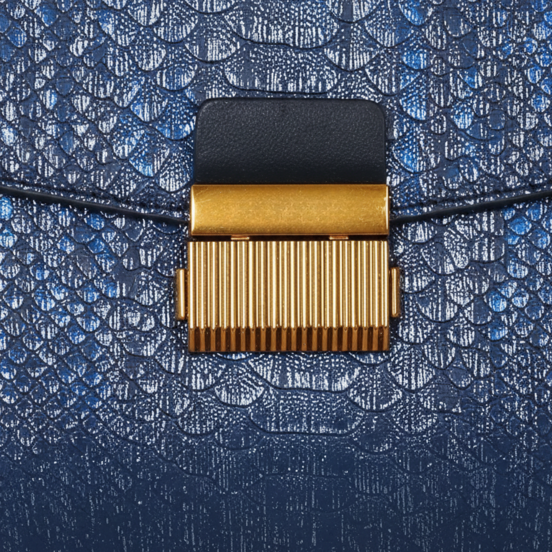 Blue Synthetic Leather Women&