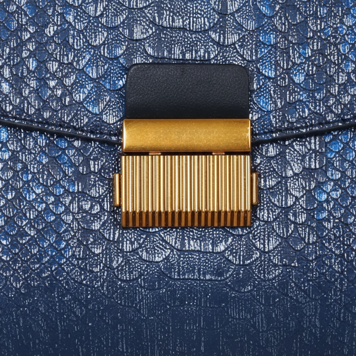 Blue Synthetic Leather Women&