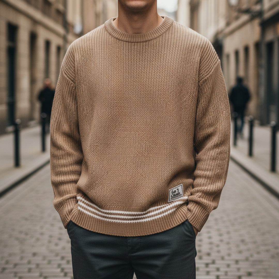 Casual Ribbed Crewneck Sweater