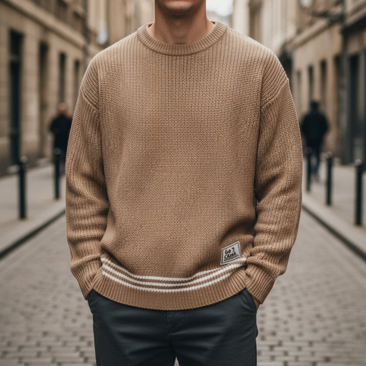 Casual Ribbed Crewneck Sweater
