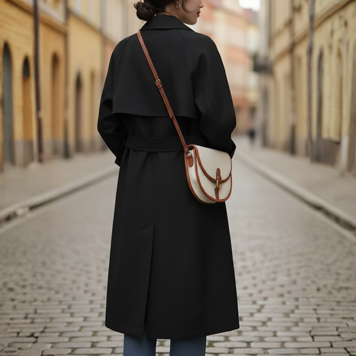 Trench lungo oversize da donna in tessuto leggero