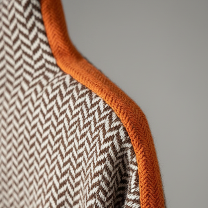 Sweater til kvinder med høj hals i materiale af høj kvalitet med zigzag-mønster