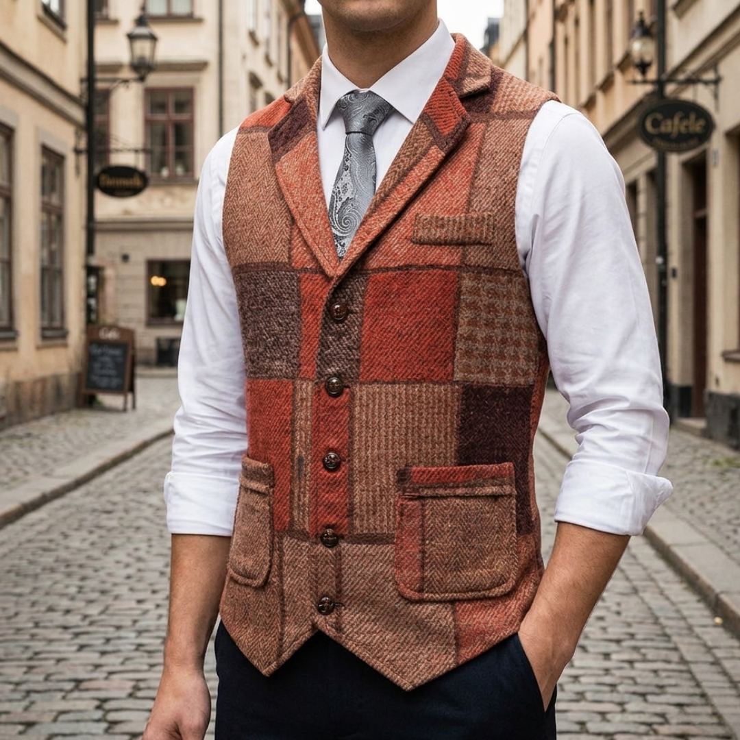 Elegant Slim Fit Tweed Men&