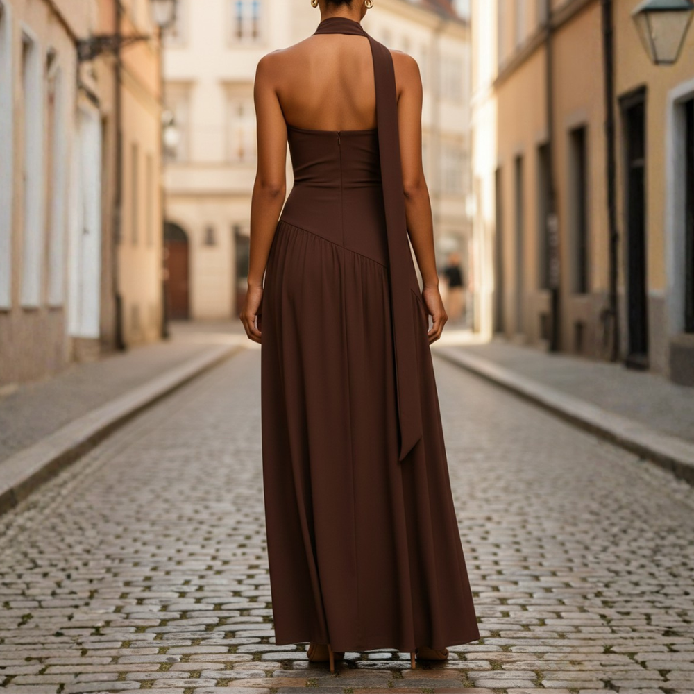 Women's Elegant Strapless Evening Dress | Fitted Silhouette with Side Slit 2