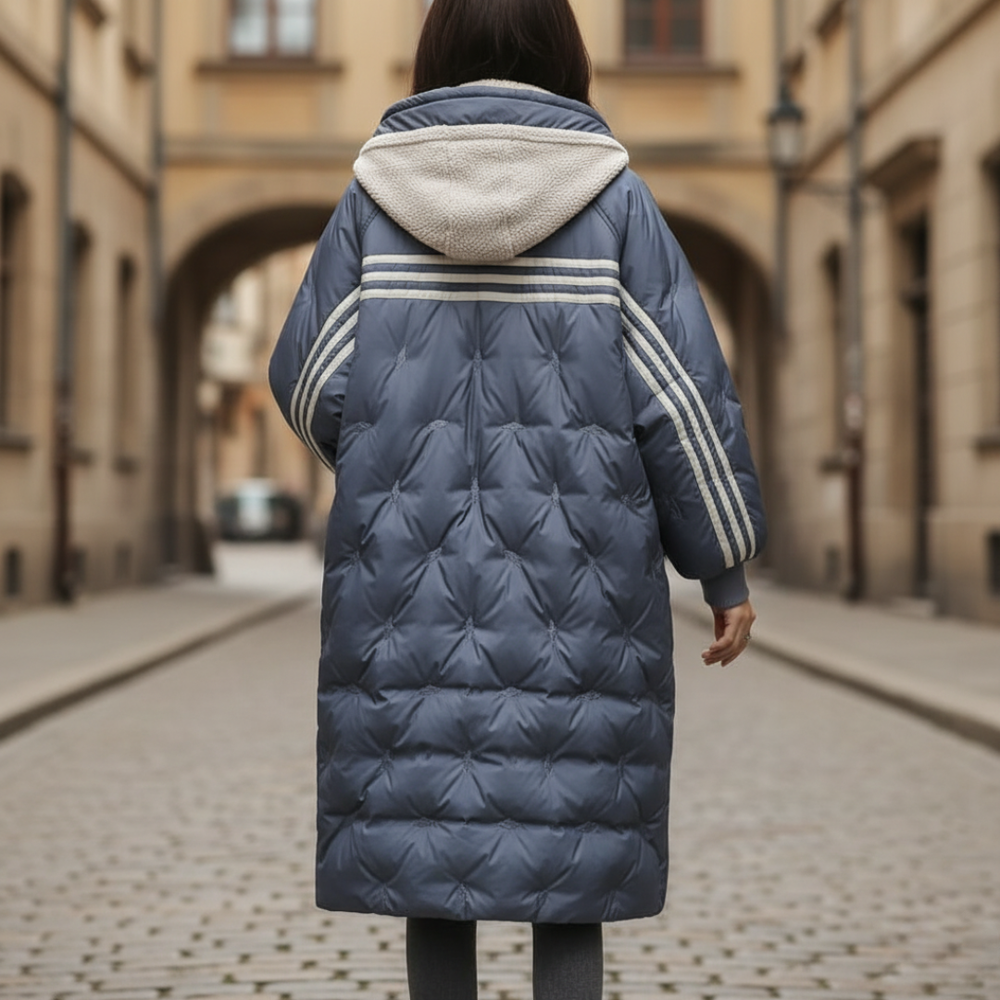 Women's Insulated Polyester Parka | Long Warm Hooded Jacket 2