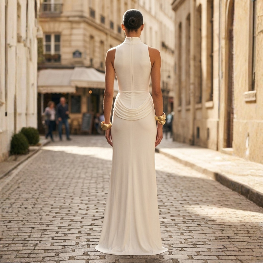 Women's Fitted Black Maxi Dress | Elegant Sleeveless Formal Evening Gown 2