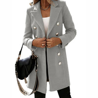 Women's Classic Tailored Double-Breasted Long Coat