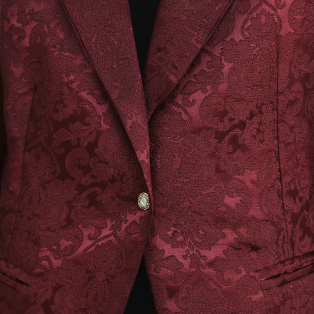 Rød blazer til kvinder i elegant stof med knapper