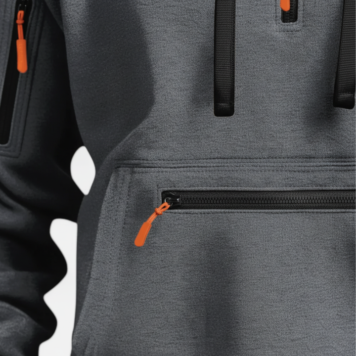 Felpa tecnica da uomo con zip e tasche