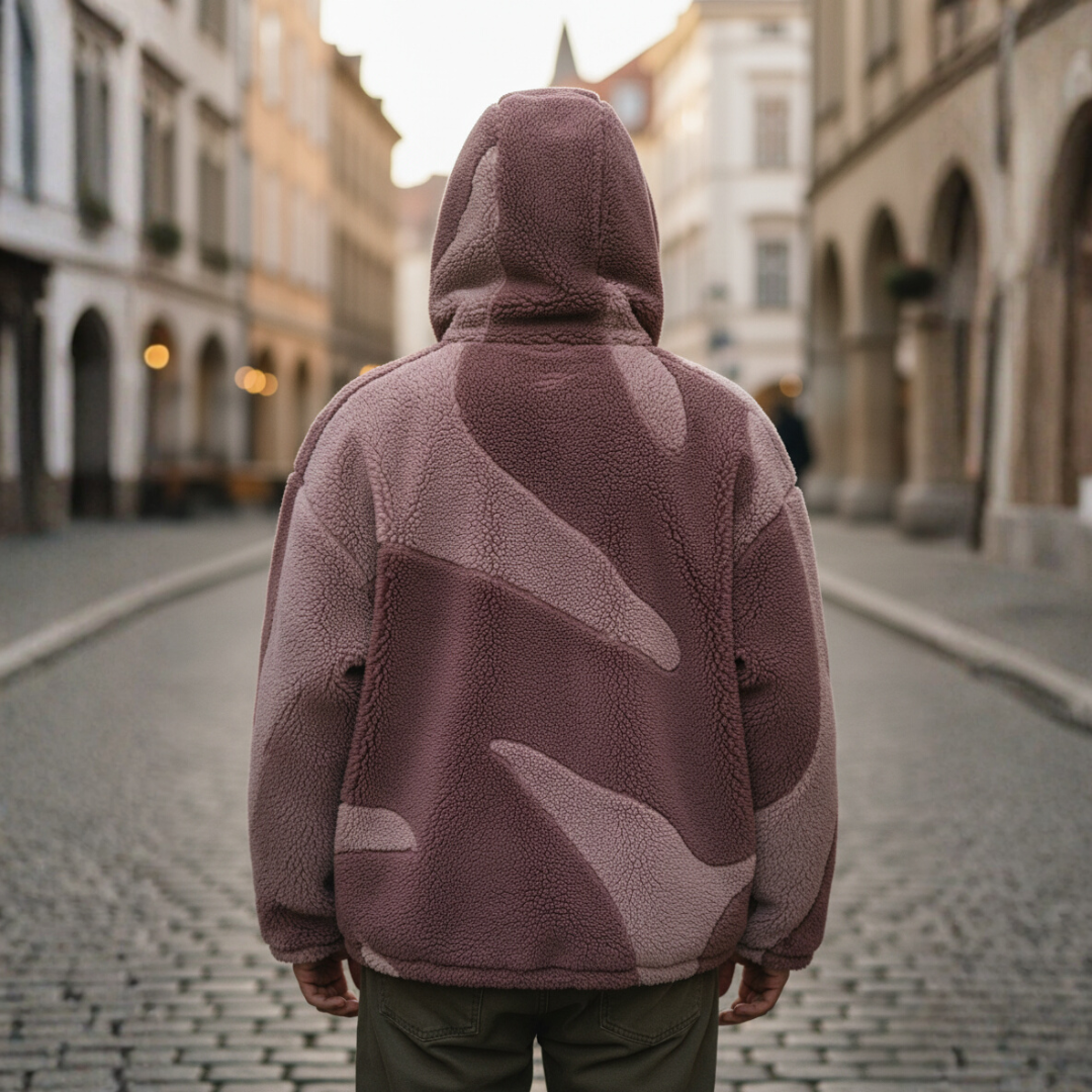 Hættejakke til mænd med camouflage-design