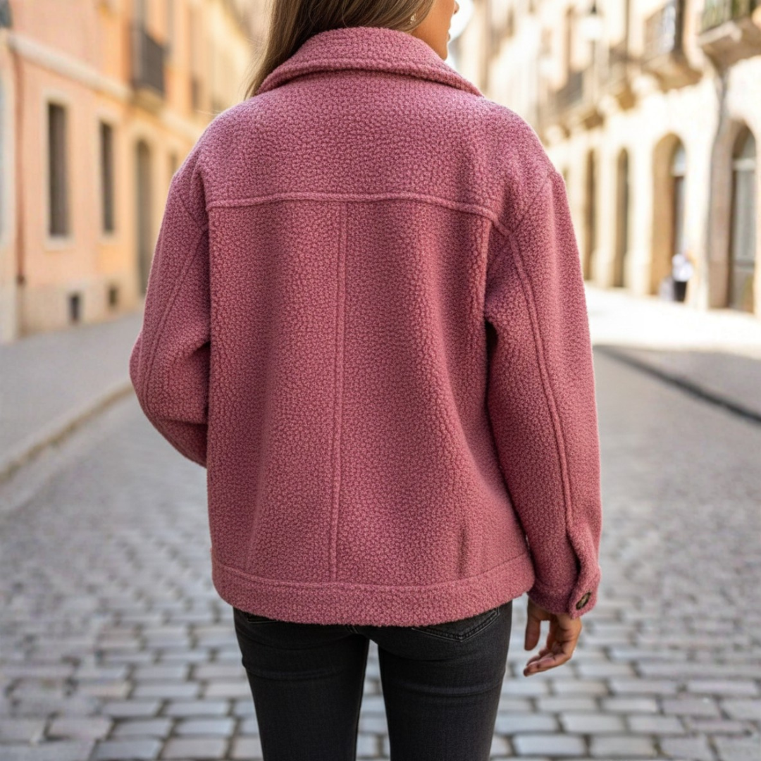 Elegant Autumn Jacket in Teddy Fabric for Women