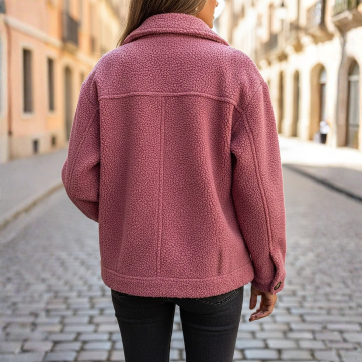 Elegant Autumn Jacket in Teddy Fabric for Women