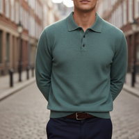 Men's Long Sleeve Polo Shirt in High-Quality Material