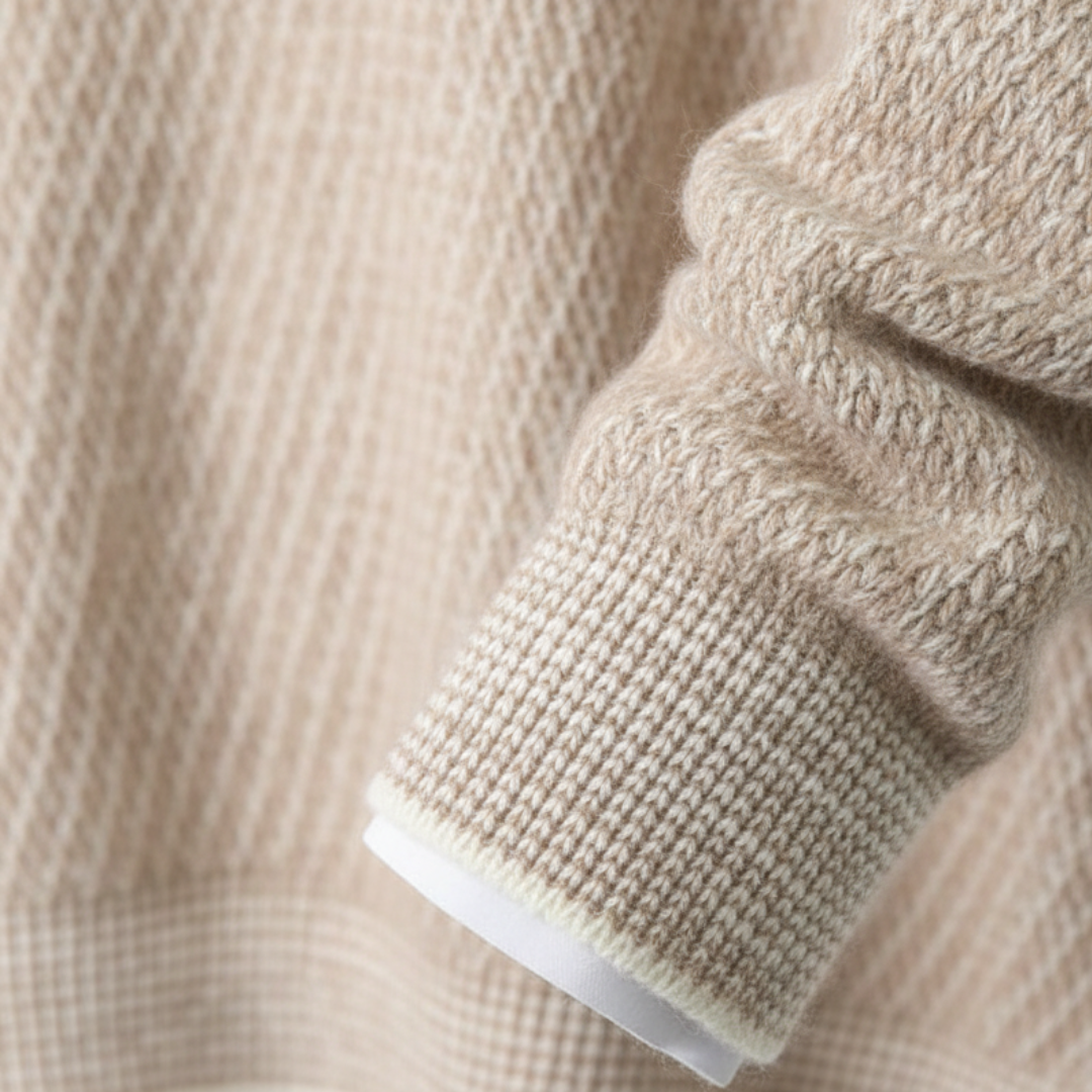 Pullover girocollo da uomo con motivo melange