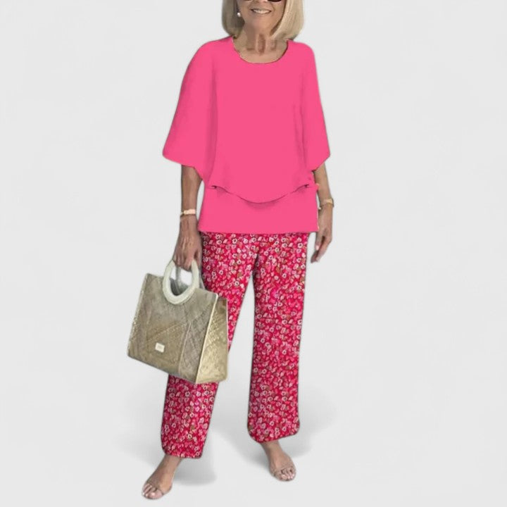 Completo due pezzi da donna in velluto senza maniche aderente con bottoni elegante  