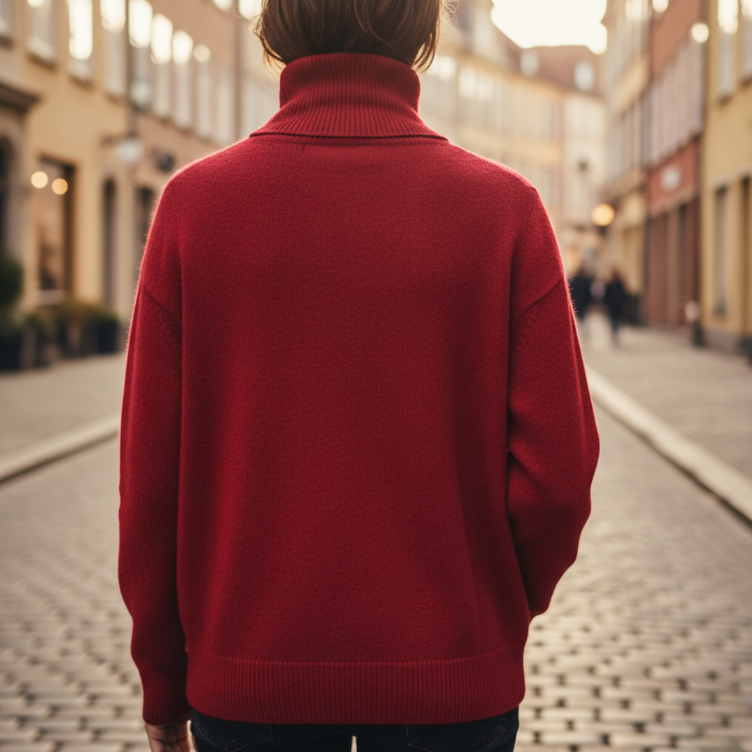 Maglione comodo da donna a collo alto