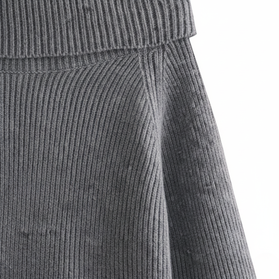 Ribbet off-shoulder-top til kvinder i blandede stoffer