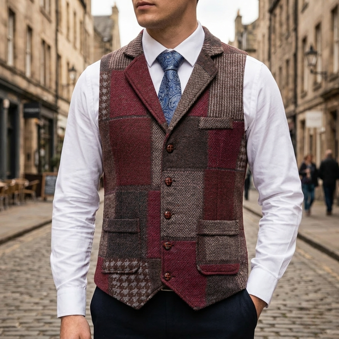Elegant Slim Fit Tweed Men&