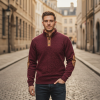 Men's Winter Pullover with High Collar Pattern