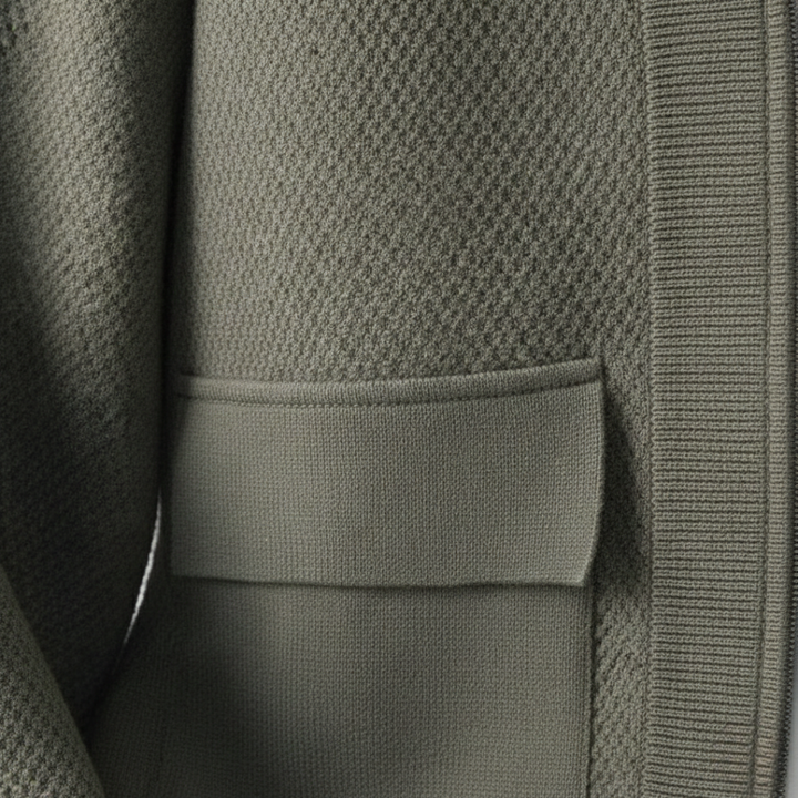 Cashmere Cardigan with Zipper, Woven Knit, Men&