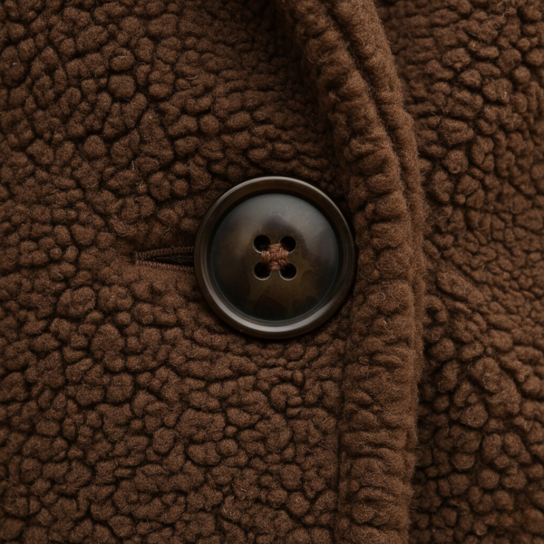 Giacca teddy invernale da donna in tessuto misto lana