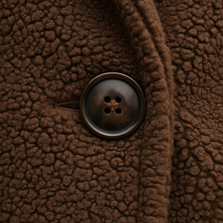 Giacca teddy invernale da donna in tessuto misto lana