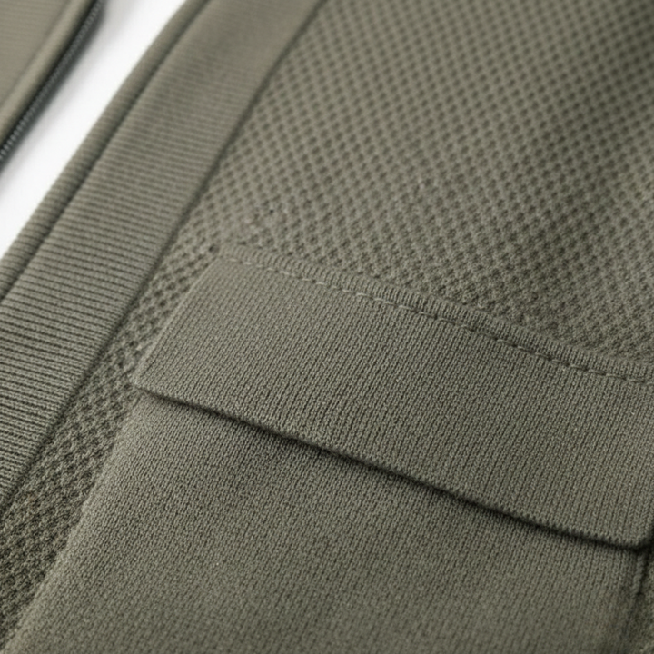 Cashmere Cardigan with Zipper, Woven Knit, Men&