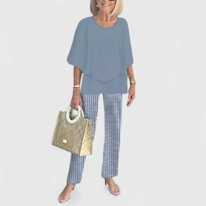 Completo due pezzi da donna in velluto senza maniche aderente con bottoni elegante  