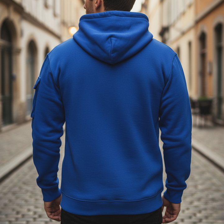 Felpa con zip da uomo con cappuccio