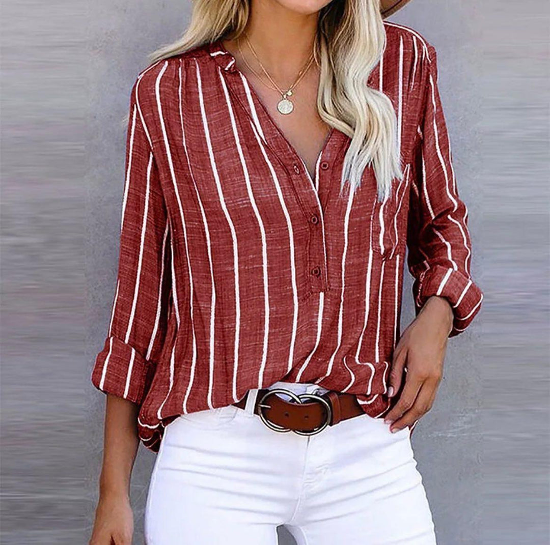 Women's Casual Striped Relaxed Blouse 1