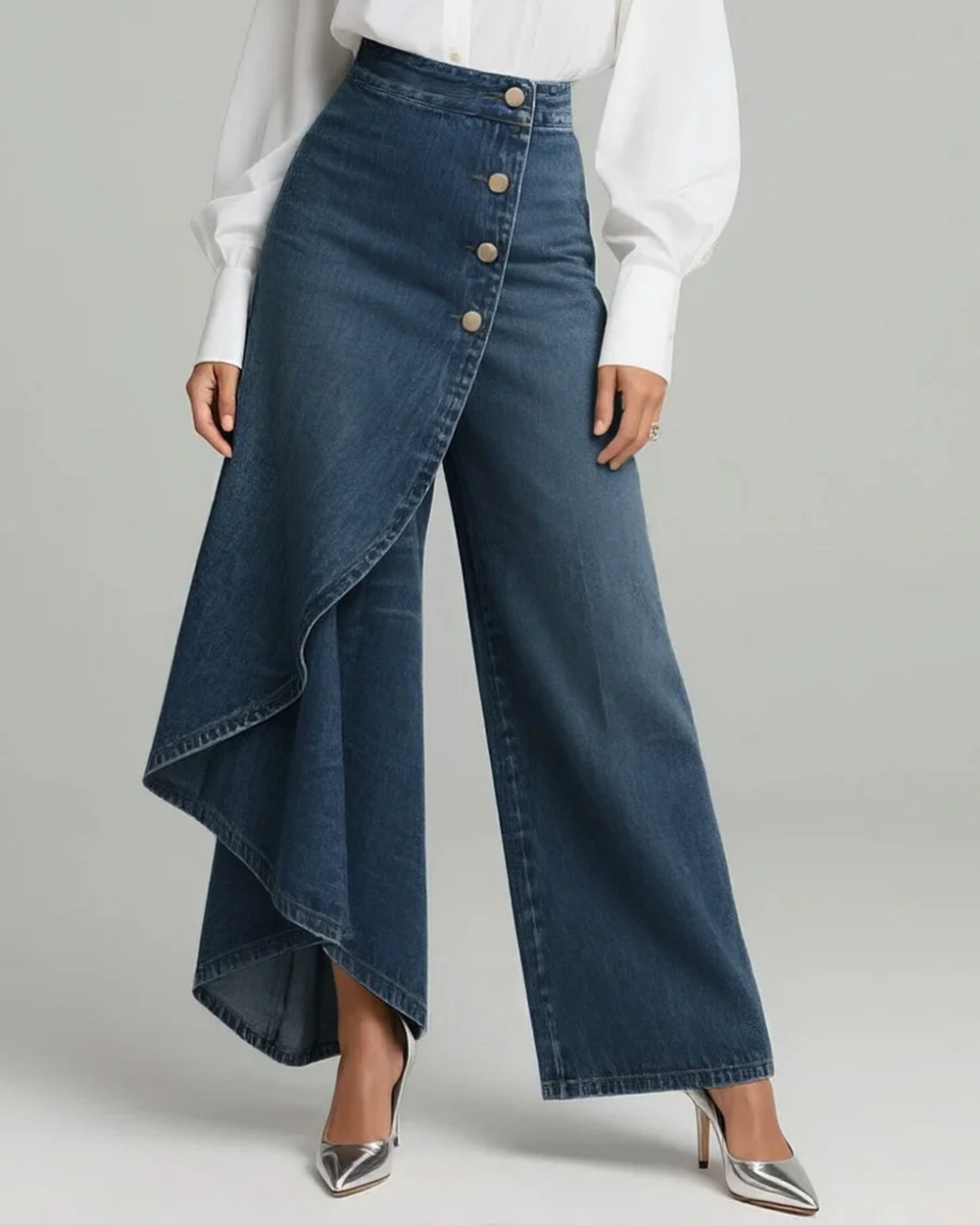 Women's High Waisted Wide Leg Wrap Pants 2