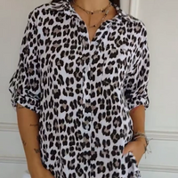 Women's Elegant Flattering Leopard Print Blouse