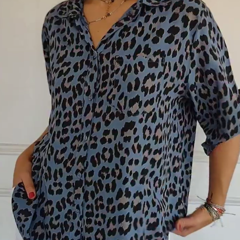 Women's Elegant Flattering Leopard Print Blouse 2