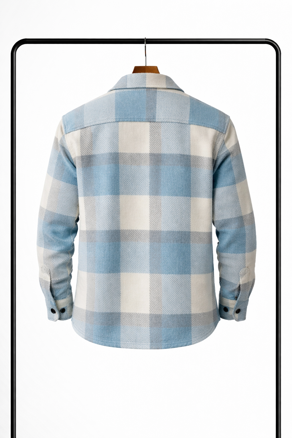 Camicia da uomo in flanella a quadri senza maniche a maniche lunghe