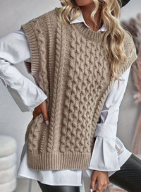 Women's Chunky Cable Knit Sweater Vest