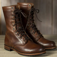 Women's Lace-Up Fold Down Cuff Combat Boots