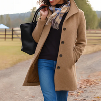 Women's High Collar Mid Length Winter Coat