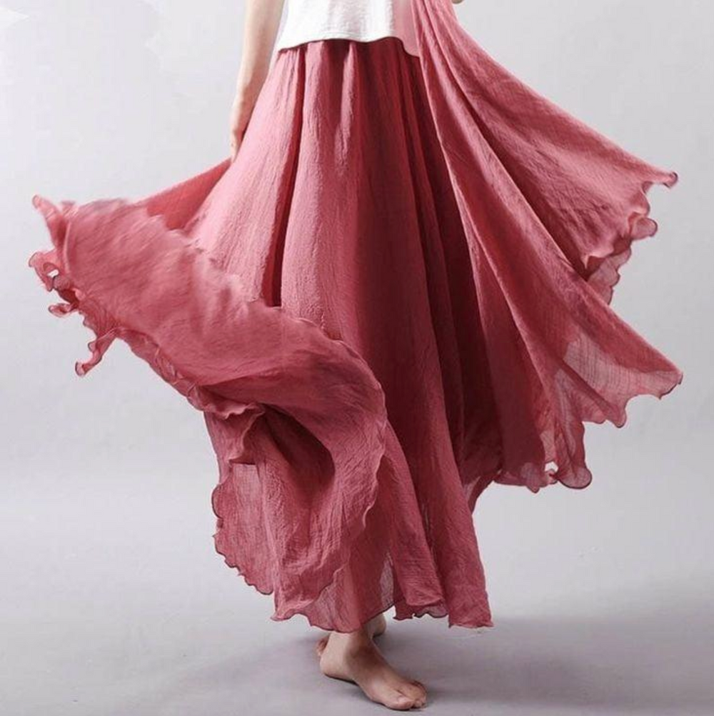 Women's Elegant Lightweight Flowy Maxi Skirt 2