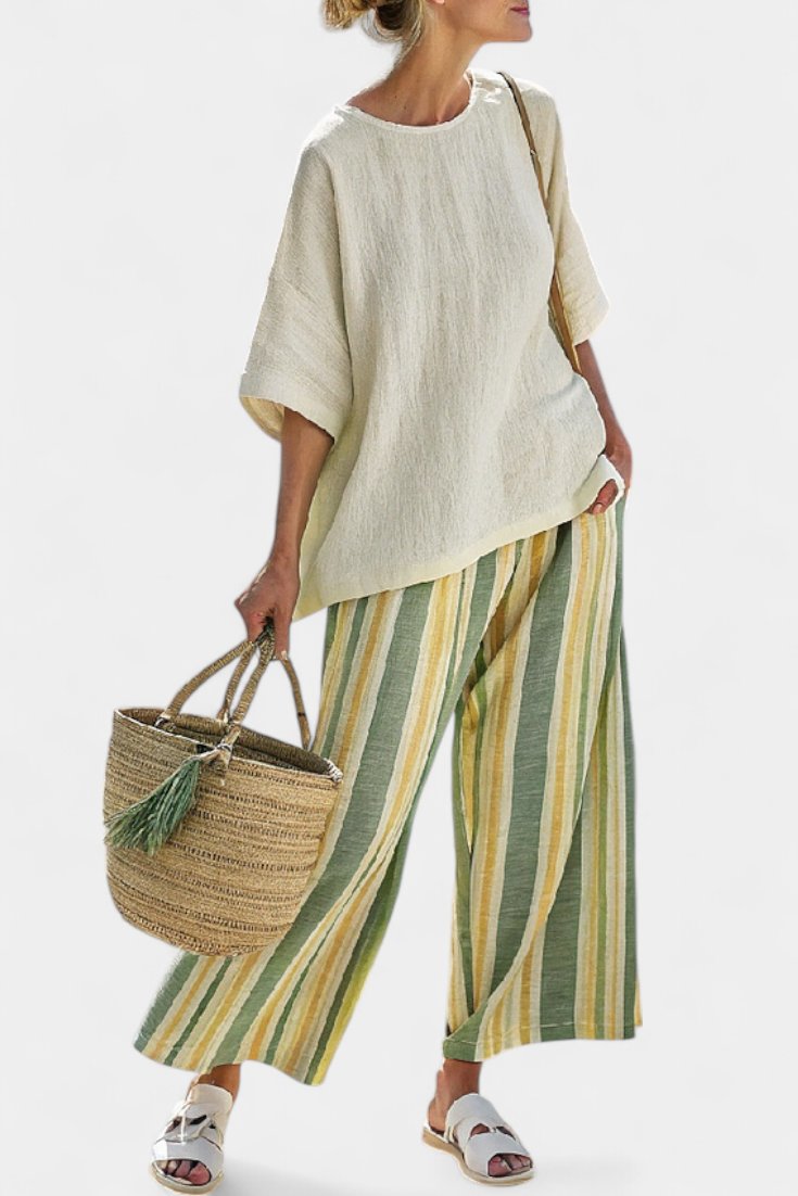 Women's Casual Loose Fit Striped Pants 2